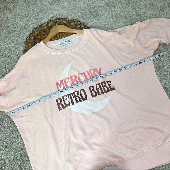 WildFox Couture Retro Babe Roadtrip Sweatshirt Oversized Pink Salt Barbie Size M - Picture 13 of 14